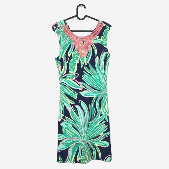 Lilly Pulitzer Bristol Dress Navy Tiger Palm Small - Picture 1 of 13